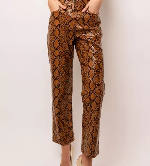 Faux Leather Snakeskin Pant